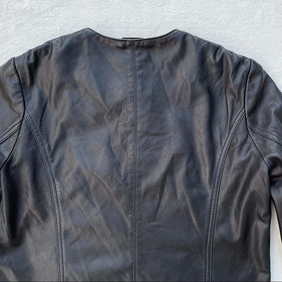 Lucky Brand Black Lamb Leather Moto Jacket Size Small - Picture 10 of 16